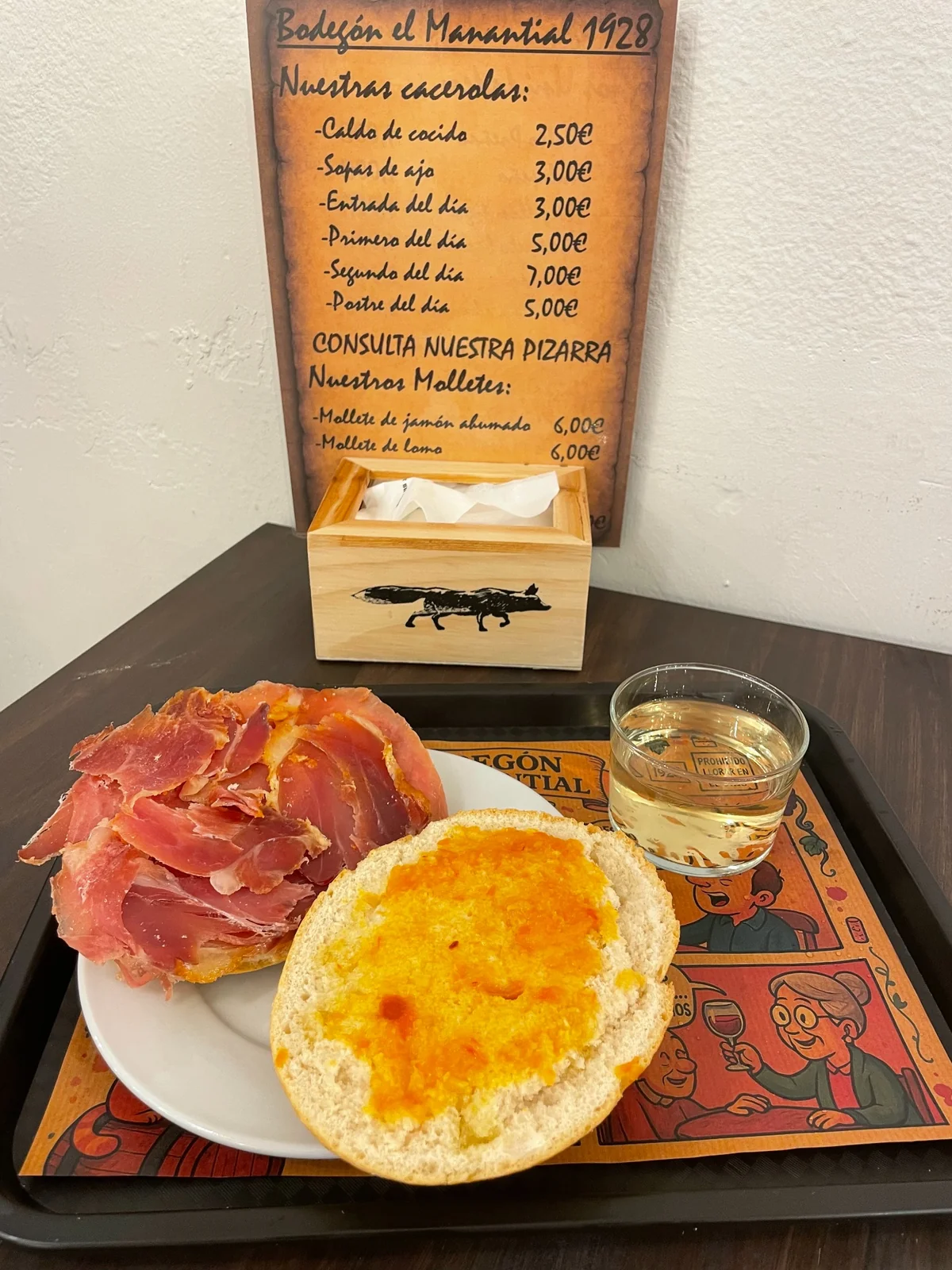 Mollete andaluz con jamón