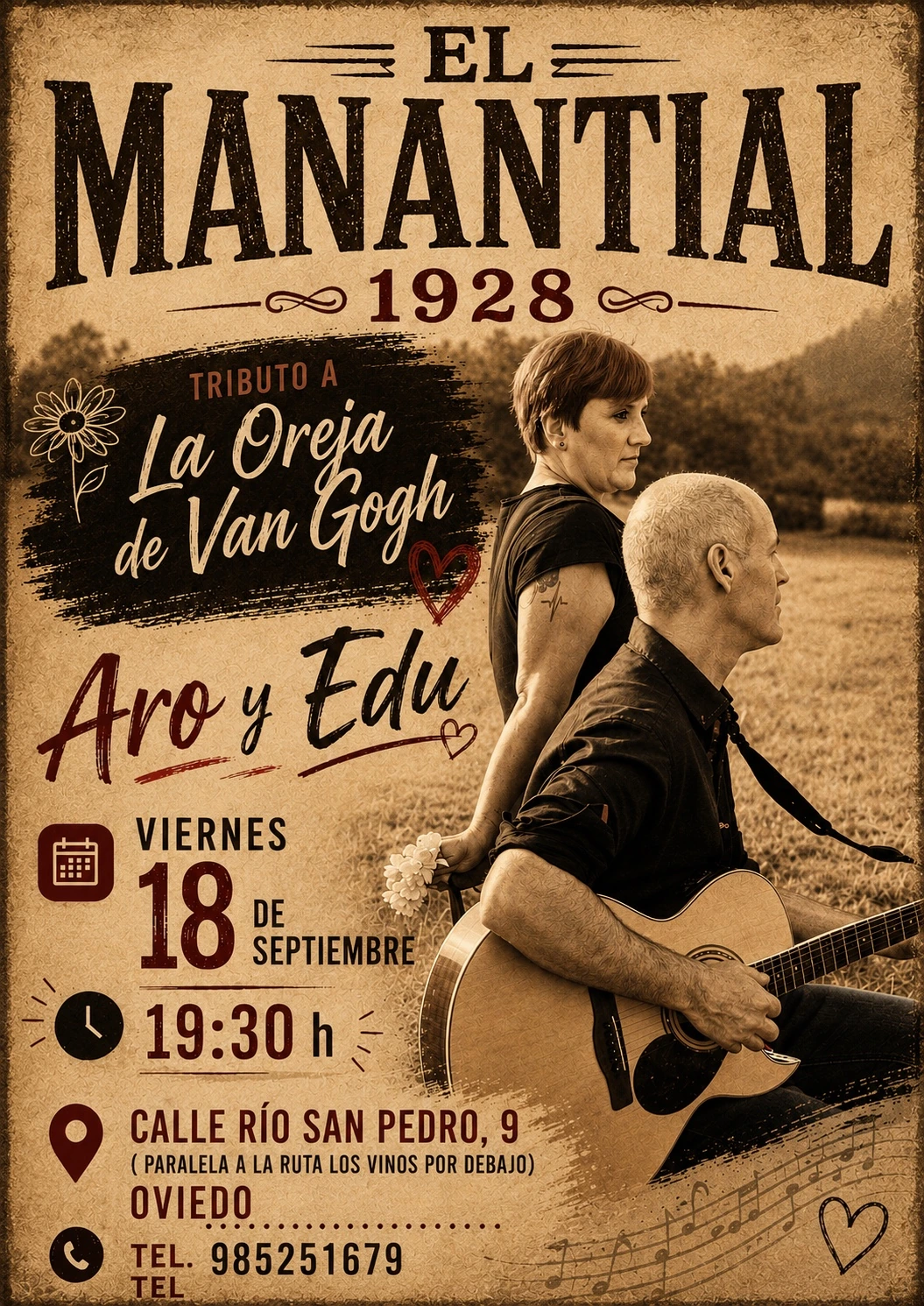 Tributo a La Oreja de Van Gogh el 18 de septiembre