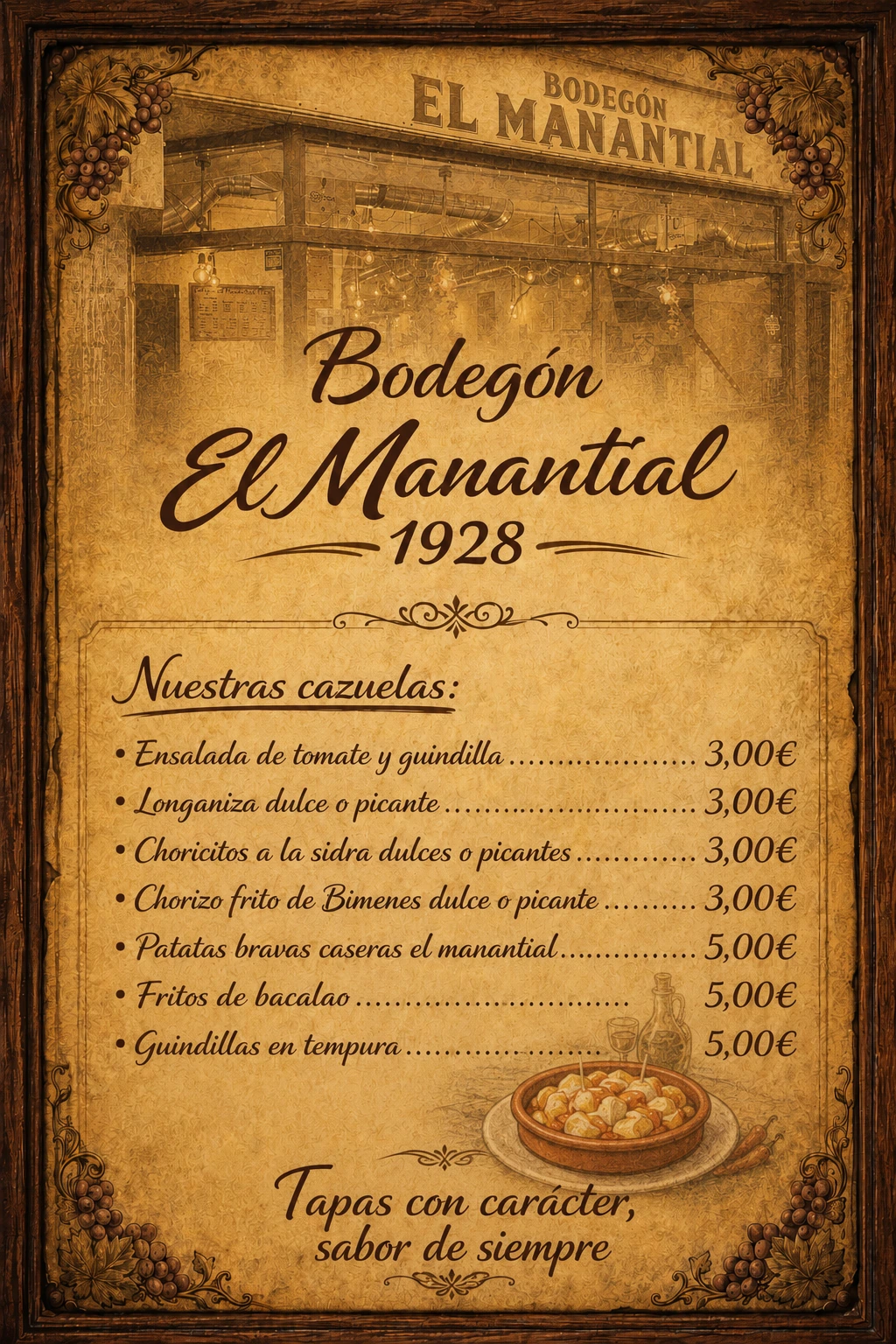 Carta completa de cazuelas
