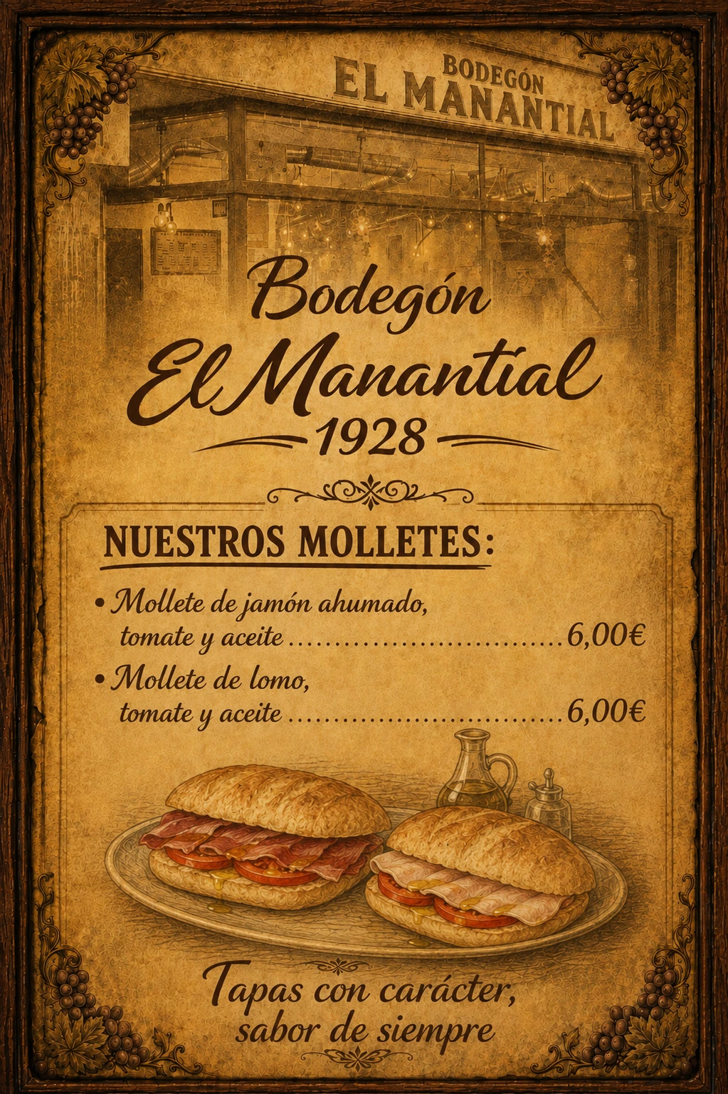Carta completa de nuestros molletes