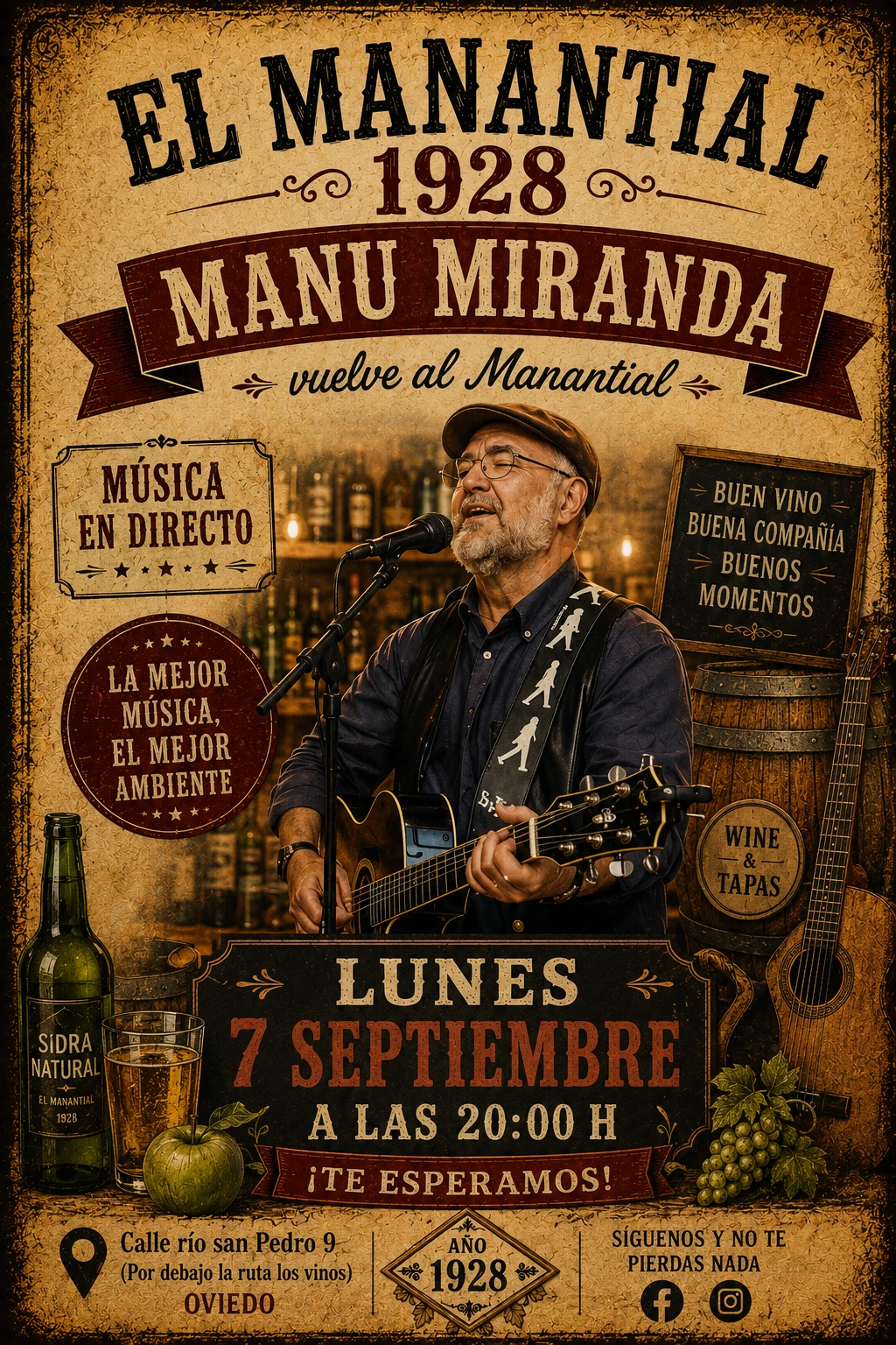 Manu Miranda en directo el 7 de septiembre